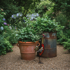 Red Metal Rooster Garden Ornament