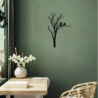 Black Metal Tree with Birds Wall Art