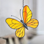 Stained Glass Yellow Butterfly Suncatcher