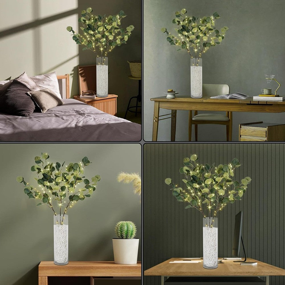 LED Faux Eucalyptus Branch Lights