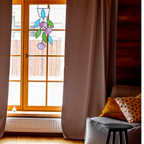 Stained Glass Pink Spring Flower Suncatcher