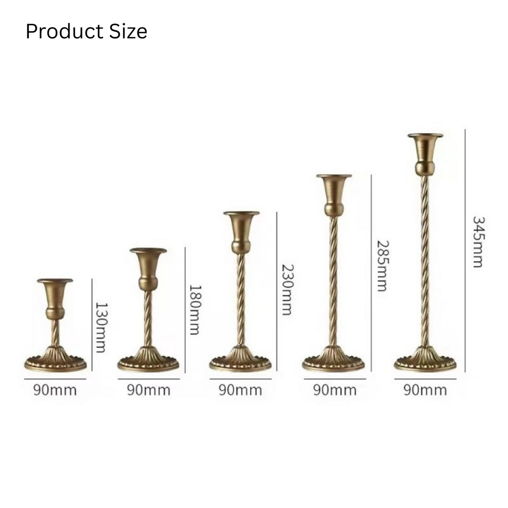 Vintage Style Taper Candlestick Holder Set