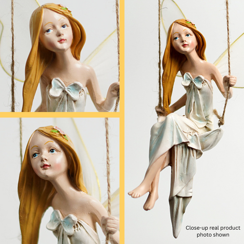 Angel Fairy on Swing Memorial Figurine