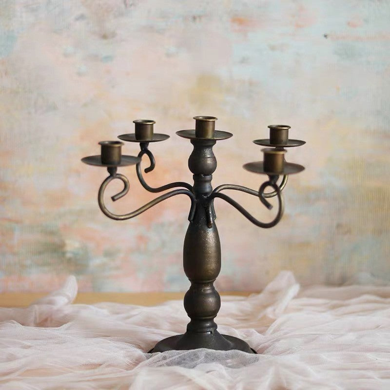 Antique Bronze Effect Five Arm Candelabra
