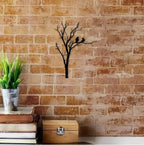 Black Metal Tree with Birds Wall Art