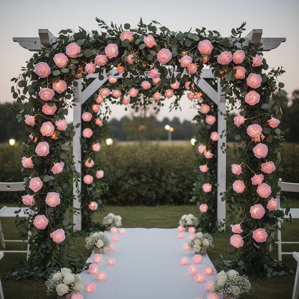 Foam Rose LED String Lights - Remote Control