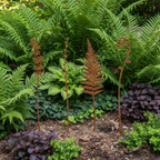 Rusty Metal Fern Silhouette Garden Stakes