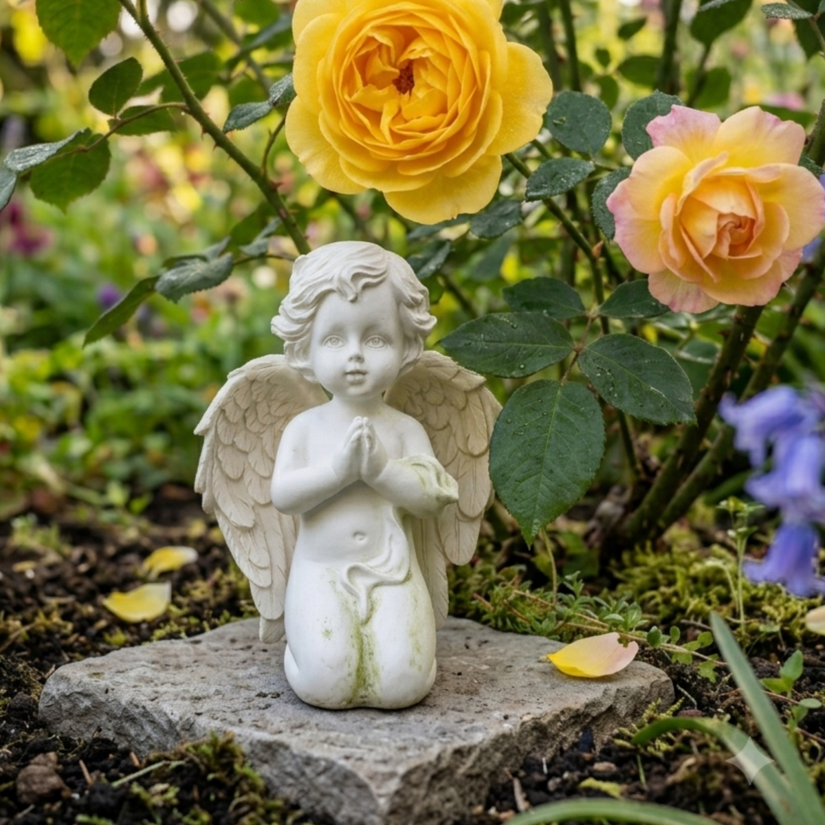 White Praying Cherub Angel Ornament