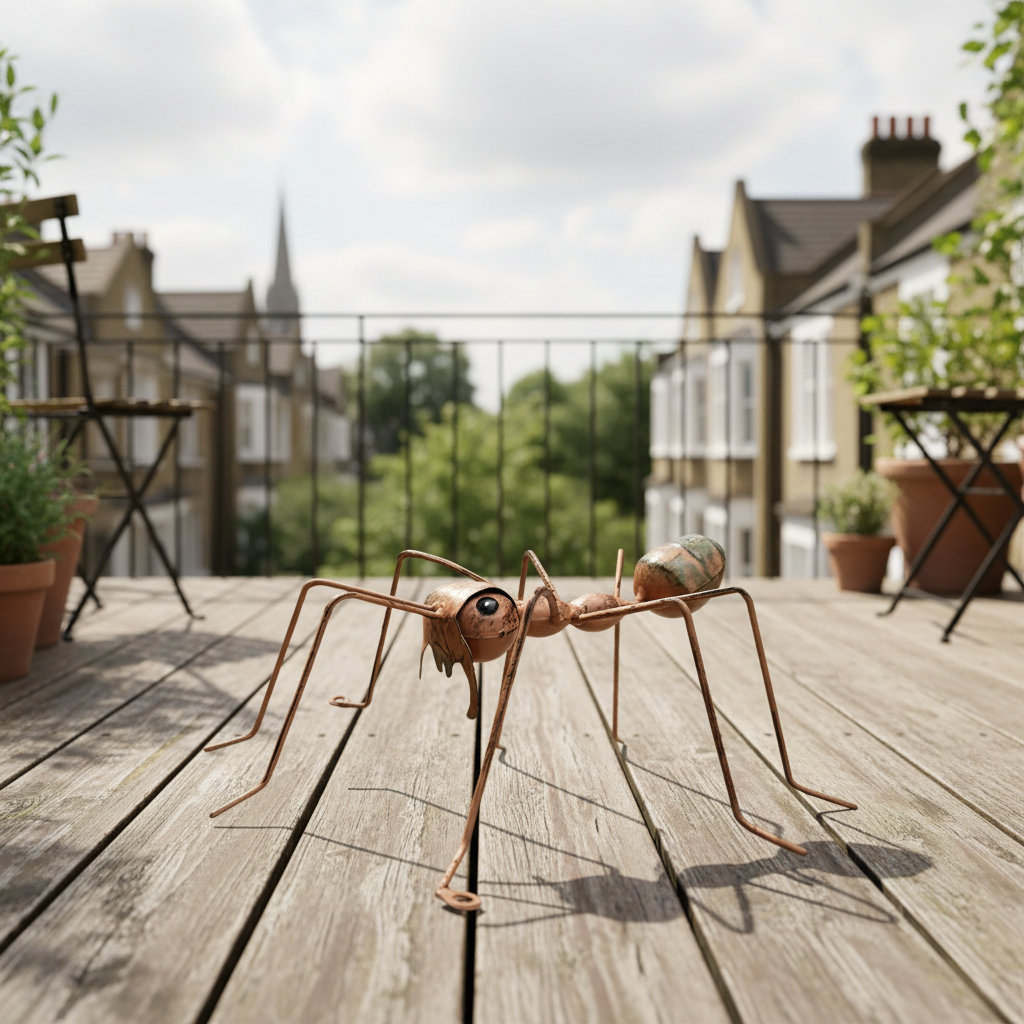 Handmade Rustic Metal Ant Sculpture