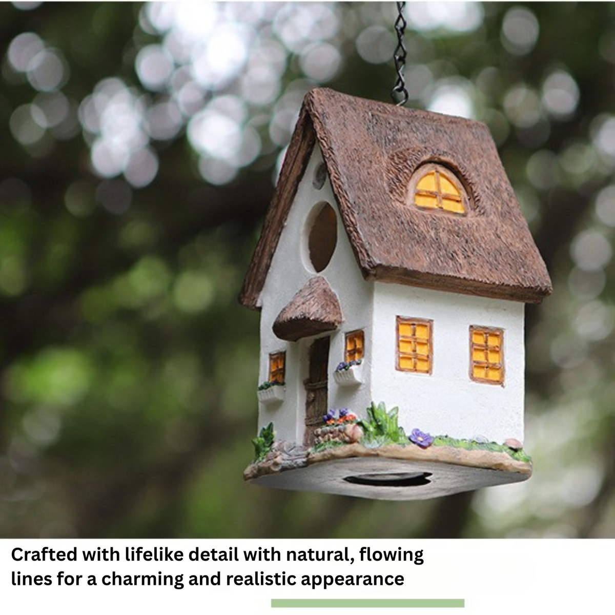 Thatched Roof Cottage Hanging Birdhouse