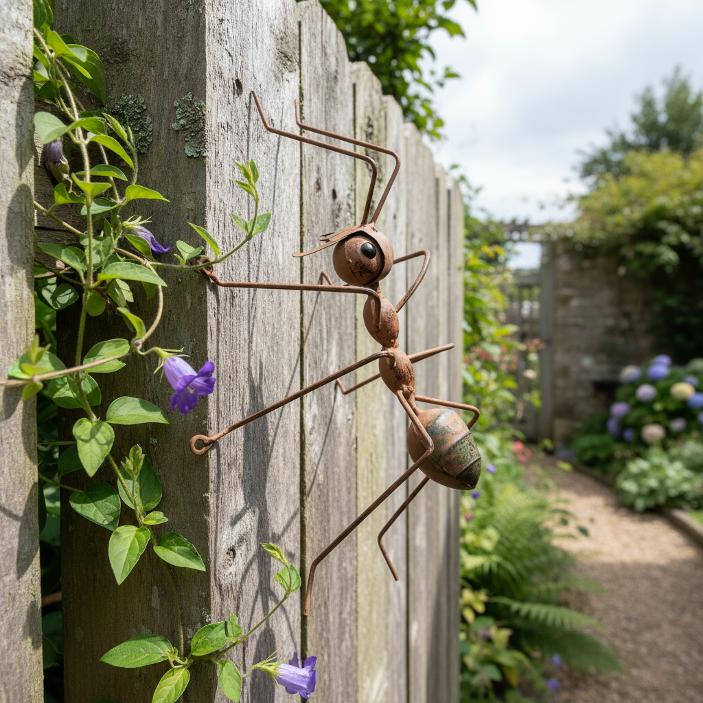 Handmade Rustic Metal Ant Sculpture
