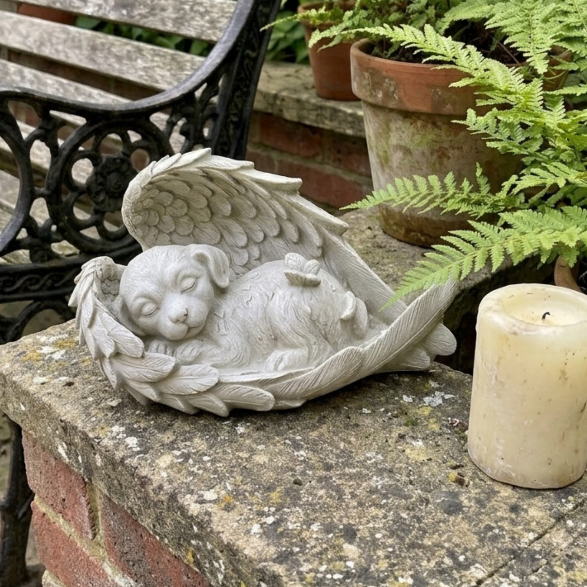 Sleeping Angel Puppy Memorial Ornament
