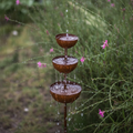 Rustic Tiered Rain Collector Garden Stake