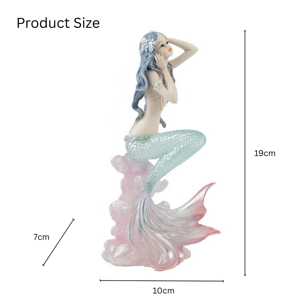Pastel Resin Mermaid Figurine