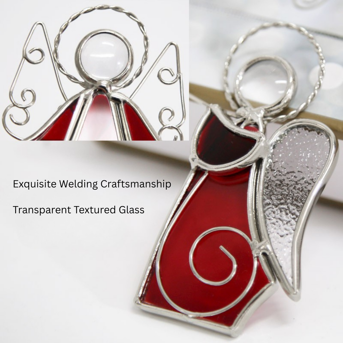 Stained Glass Christmas Angel Ornaments