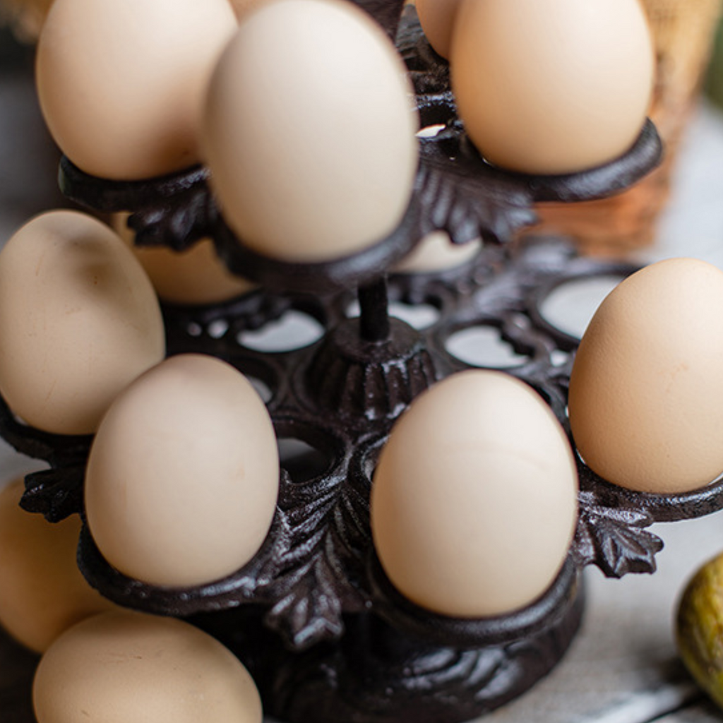 Cast Iron Rooster Egg Holder Stand