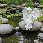 Guardian Angel Garden Statue with Bird – Memorial Resin Ornament Indoor Outdoor