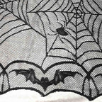 Black Lace Spiderweb Halloween Tablecloth