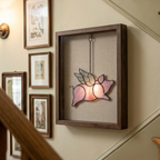 Pink Flying Pig Stained Glass Suncatcher