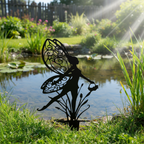 Fairy with Basket Silhouette Garden Stake