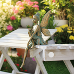 Bronze-Effect Sitting Fairy Statue