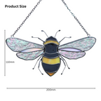 Stained Glass Bee Suncatcher - Black Frame