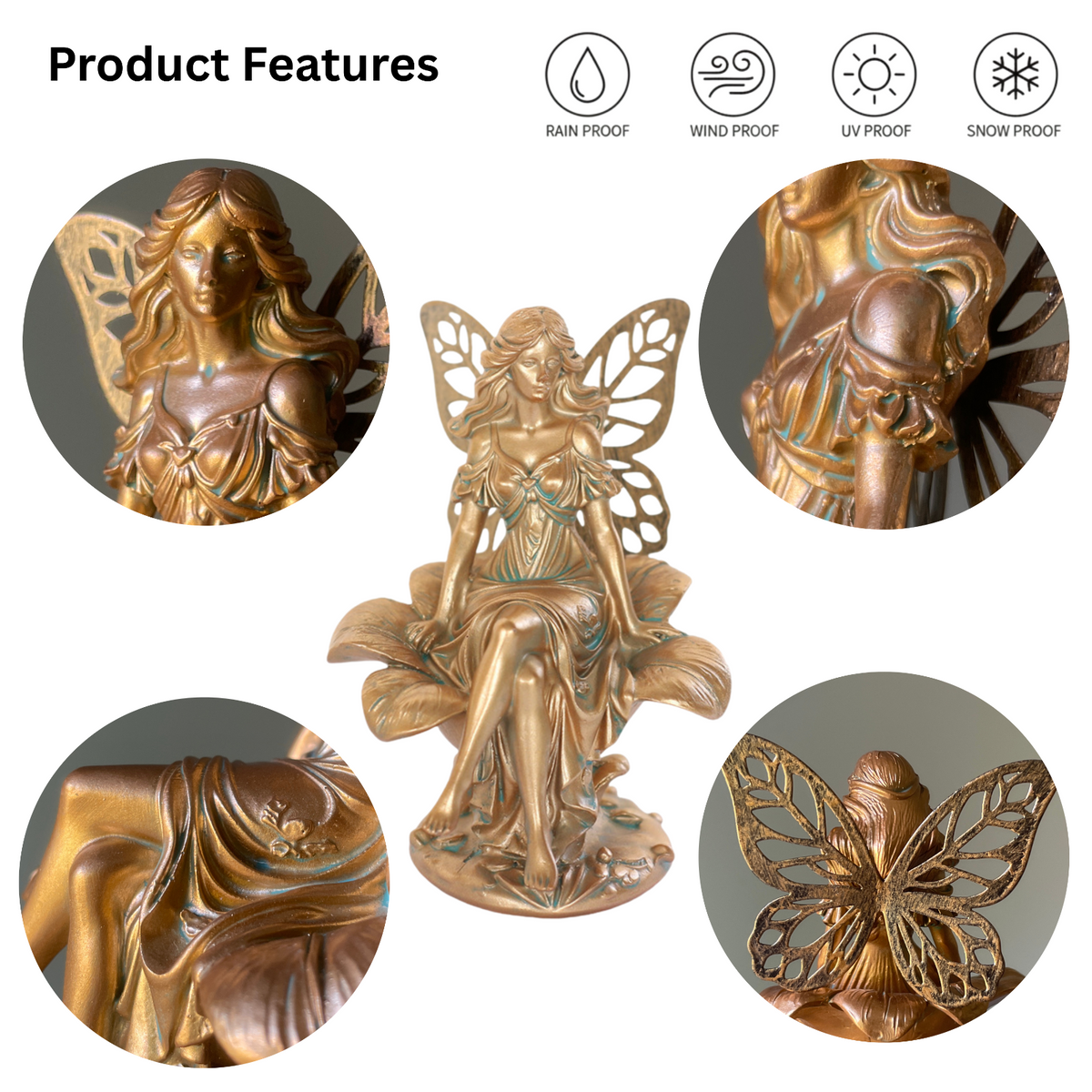 Bronze Effect Flower Fairy Figurine