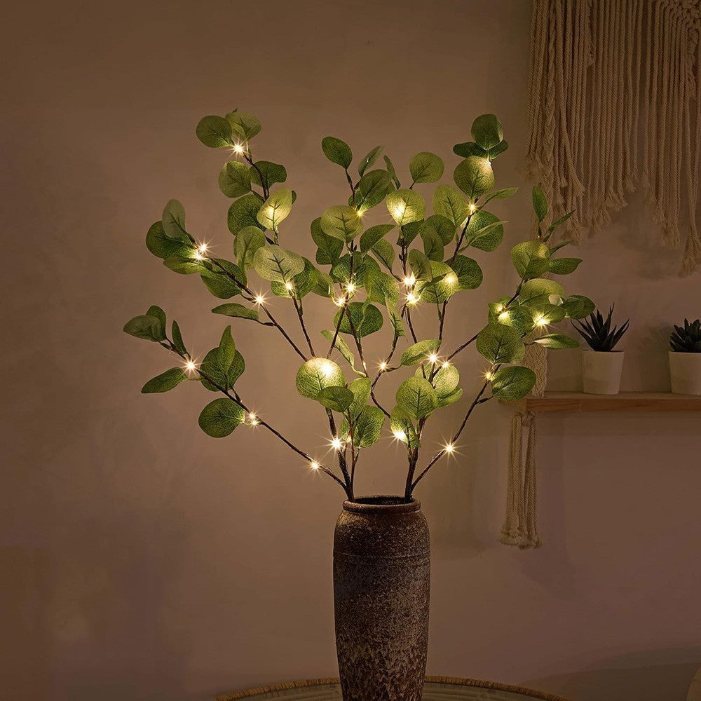 LED Faux Eucalyptus Branch Lights