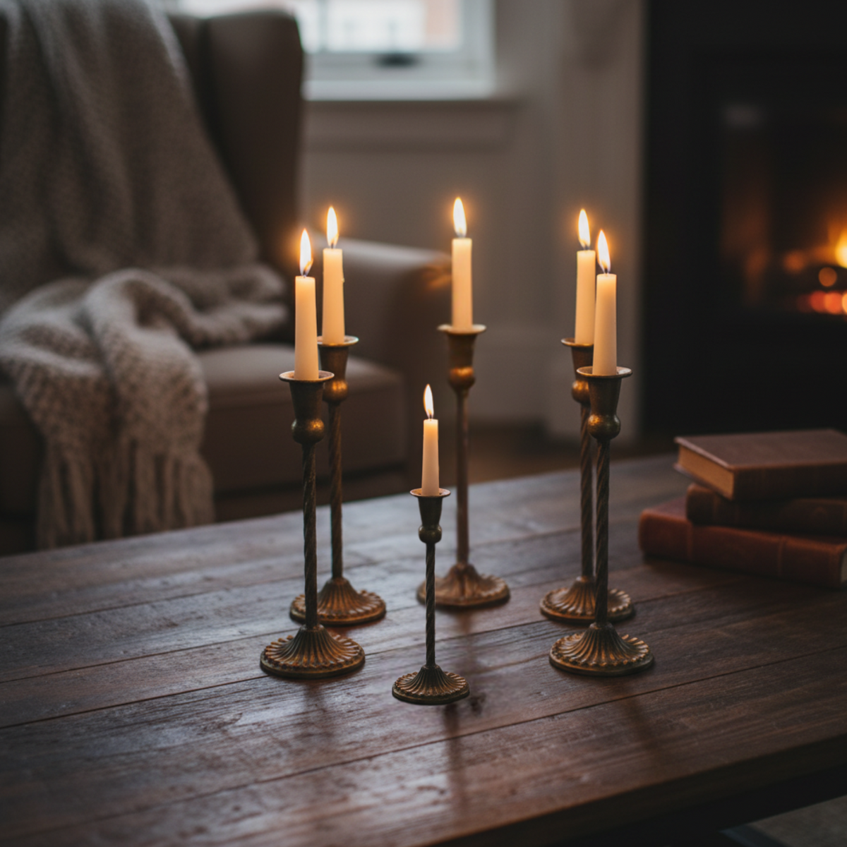 Vintage Style Taper Candlestick Holder Set