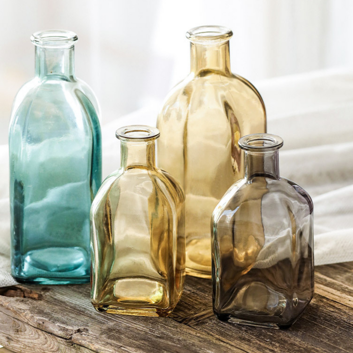 Coloured Glass Bottle Vase