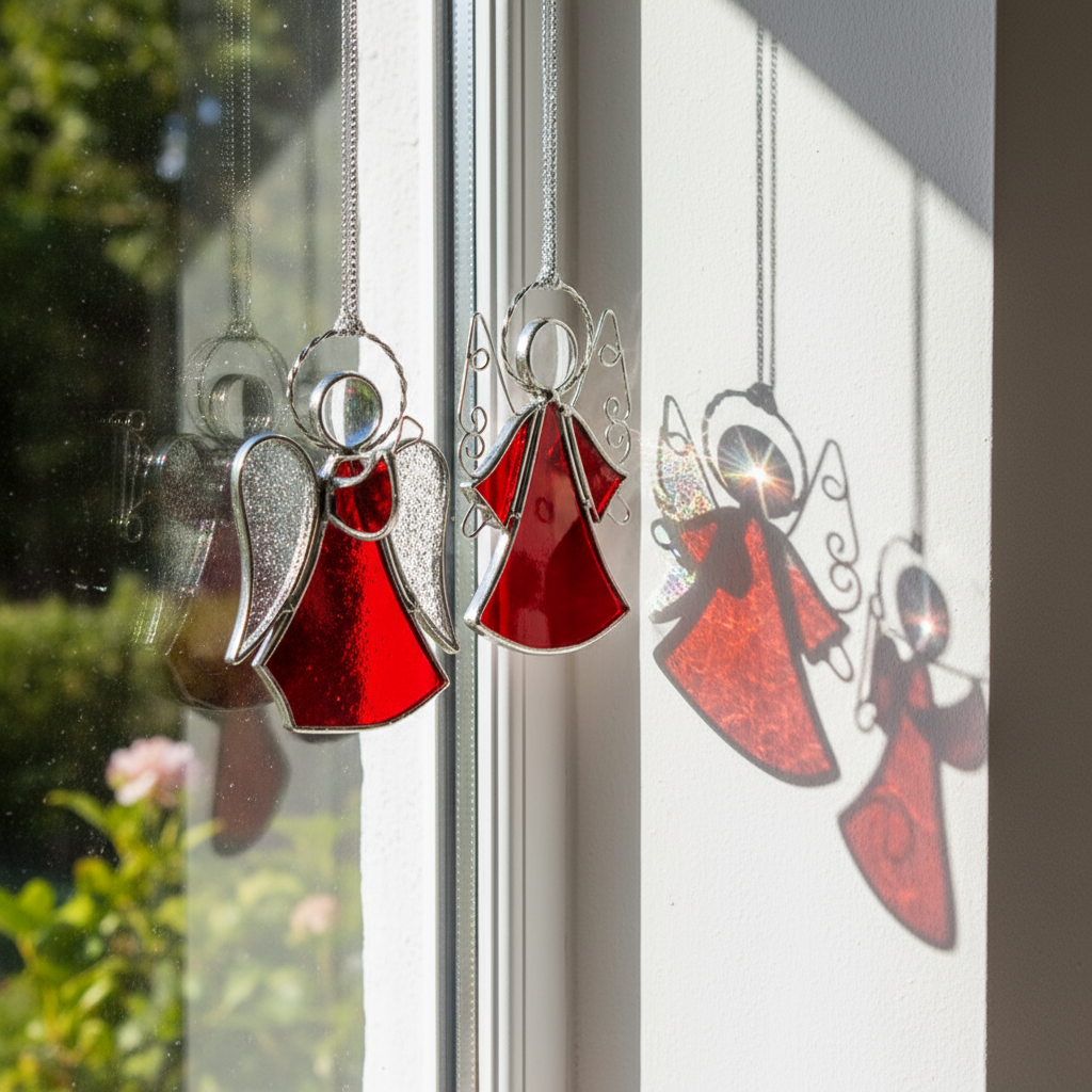 Stained Glass Christmas Angel Ornaments