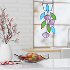 Stained Glass Pink Spring Flower Suncatcher