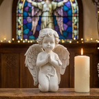 White Praying Cherub Angel Ornament