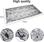 Black Lace Spiderweb Halloween Tablecloth