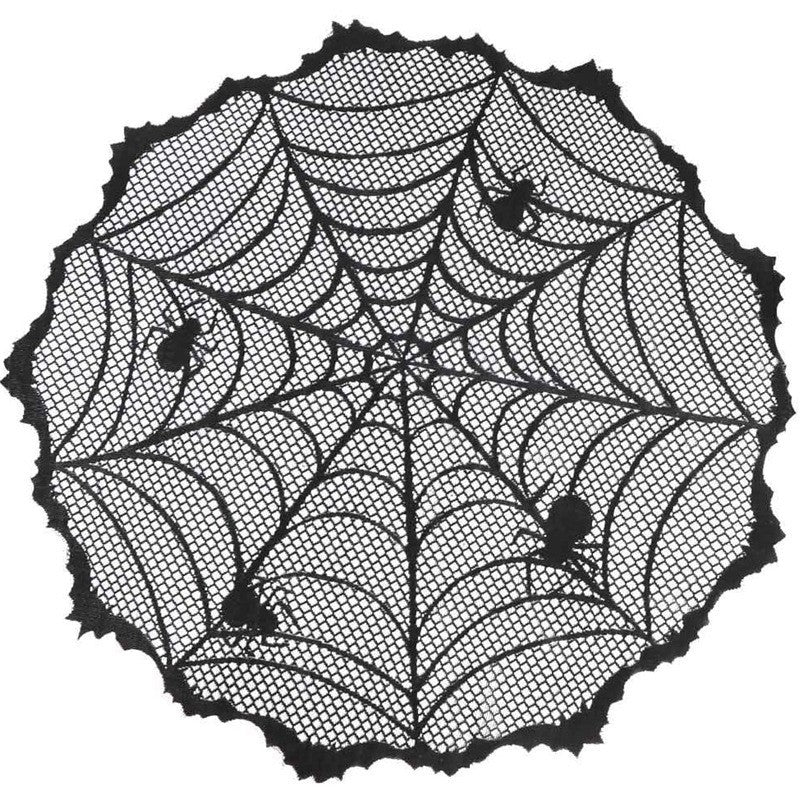 Black Lace Spiderweb Halloween Tablecloth