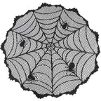 Black Lace Spiderweb Halloween Tablecloth