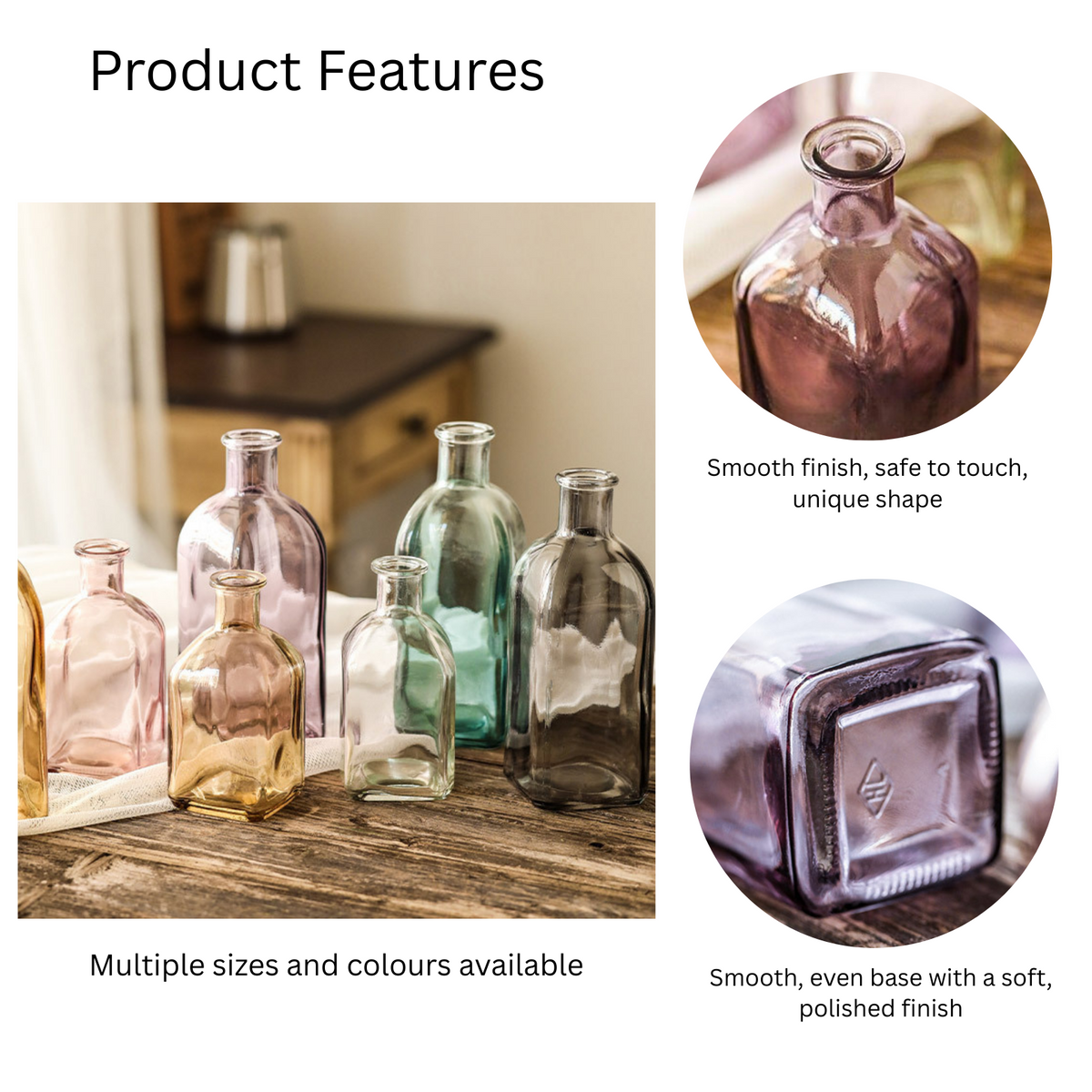 Coloured Glass Bottle Vase