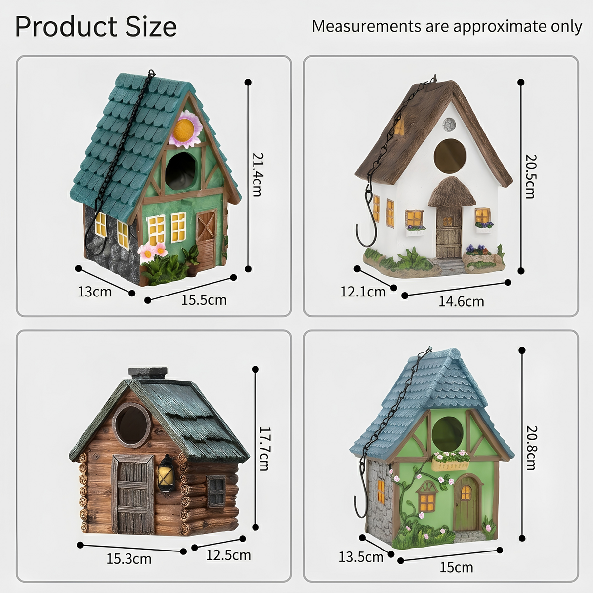 Country Cottage Resin Birdhouse Ornament