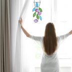 Stained Glass Pink Spring Flower Suncatcher