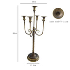 Antique Brass Effect Five Arm Floor Candelabra