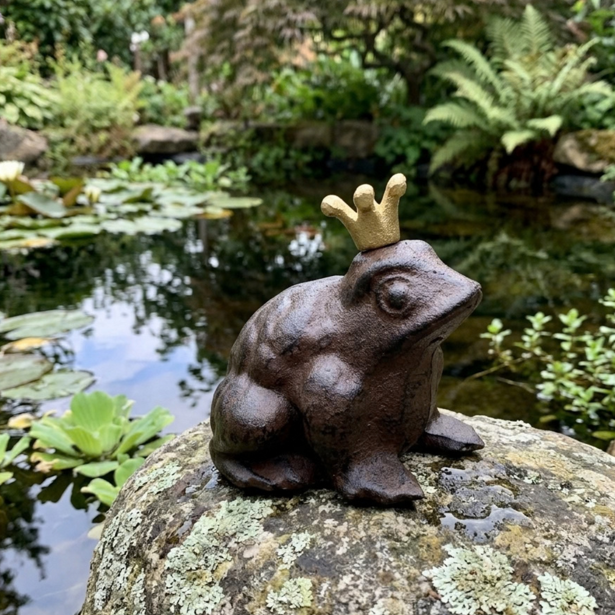 Cast Iron Crowned Frog Prince Ornament