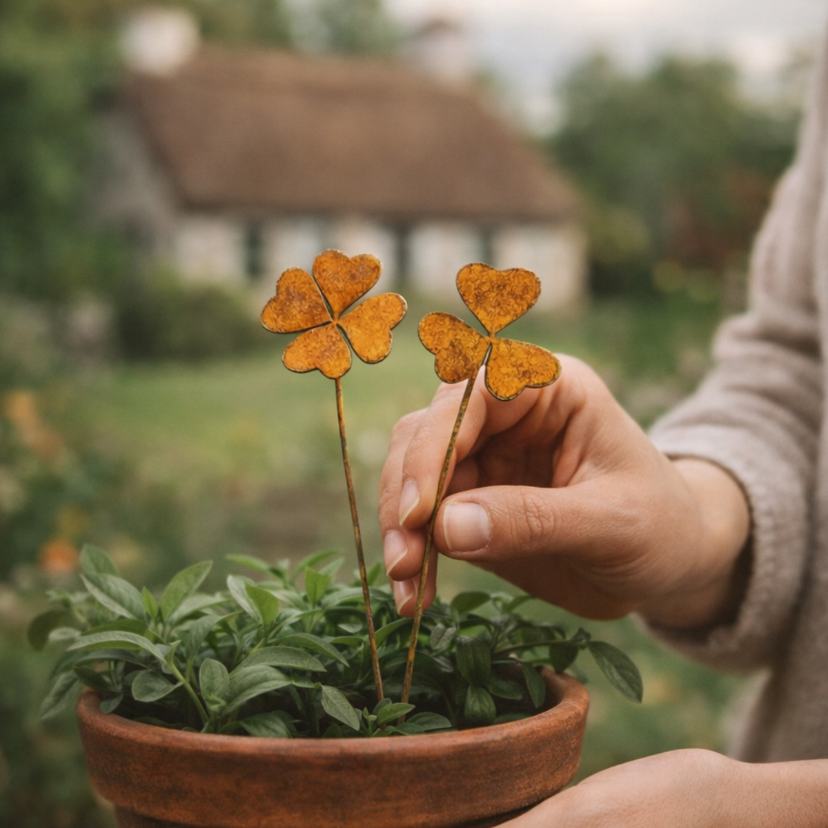 Rustic Metal Shamrock Picks
