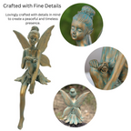 Bronze-Effect Sitting Fairy Statue