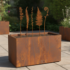 Rusty Metal Fern Silhouette Garden Stakes