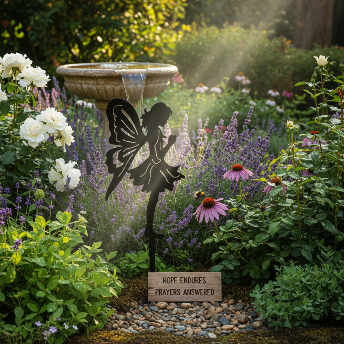 Flowing Dress Fairy Silhouette Garden Stake