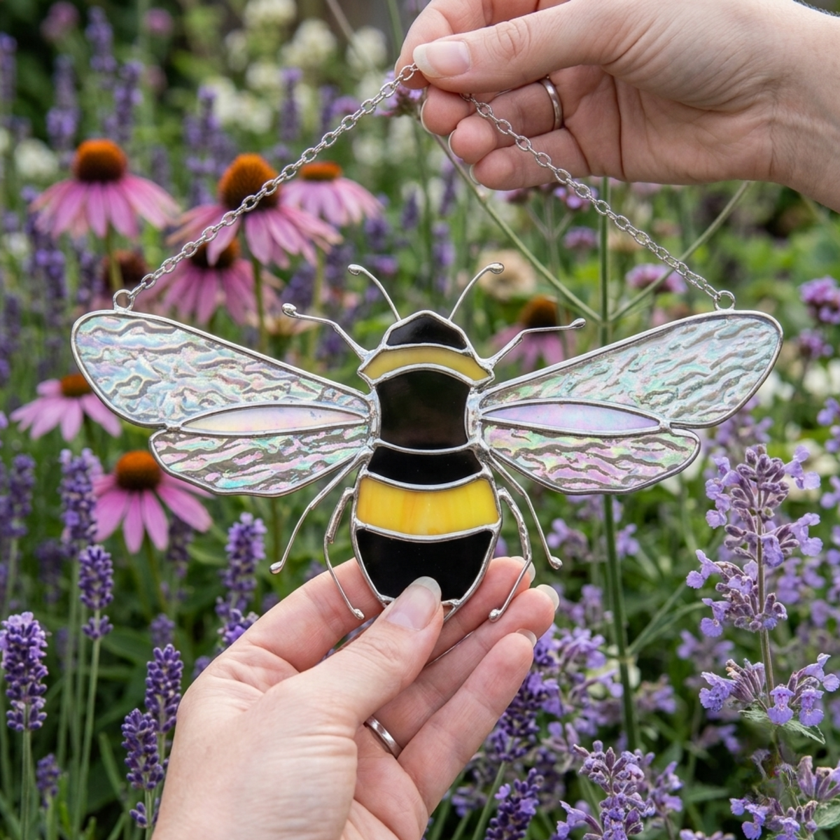 Handmade Stained Glass Bee Window Suncatcher