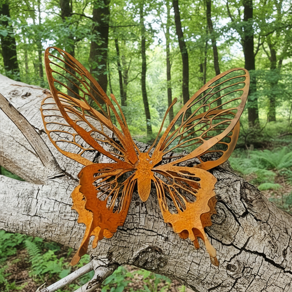 3D Rustic Metal Butterfly Wall Art