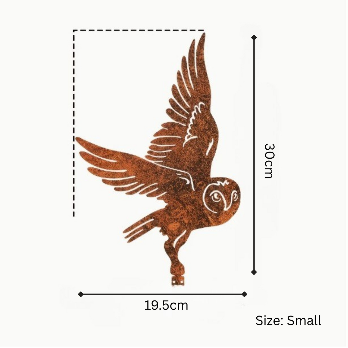 Rusty Metal Flying Owl Wall Art