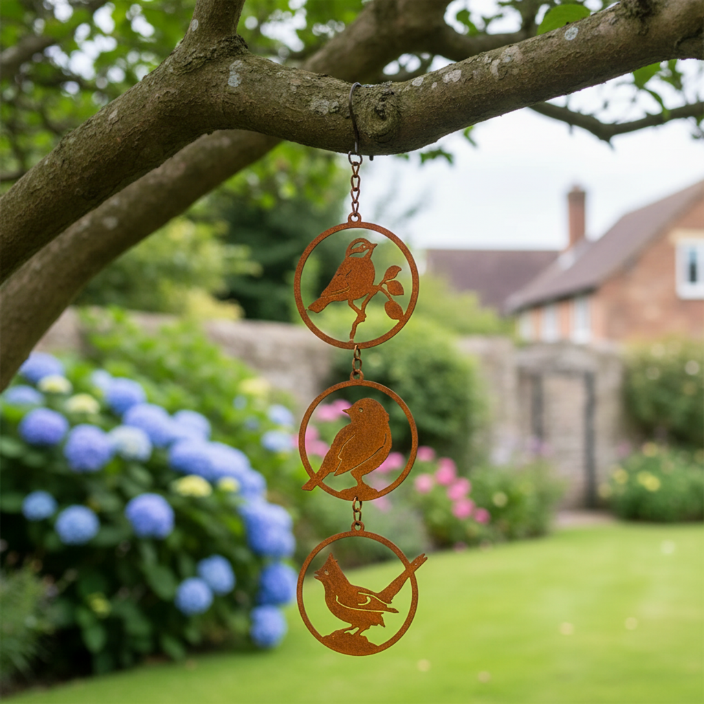 Three Bird Silhouette Hanging Ornament