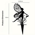 Fairy with Basket Silhouette Garden Stake